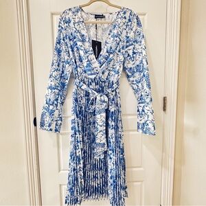 Blue and White Toile de Jouy Midi Dress